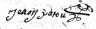 1655 signature Jean Patou époux Jeanne Thomas